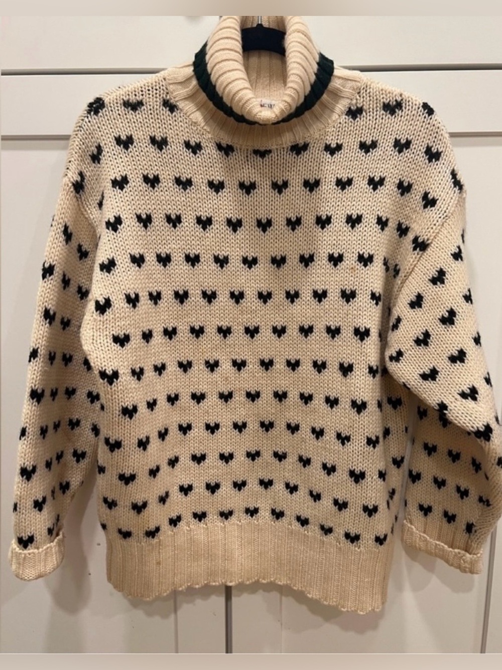 VINTAGE J.CREW CHUNKY 100% WOOL TURTLENECK SWEATER, SIZE XS.